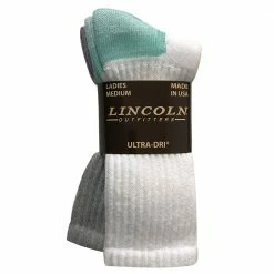 Coupon ⌛ Lincoln Outfitters 👩 Women's Ultra-Dry Crew 🧦 Socks 2 Pack - L2/949-G/W - 🧦 Socks 👩 Women's ⌛