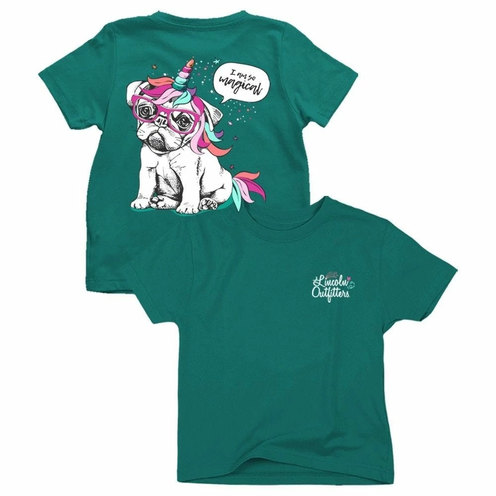 Top 10 π Lincoln Outfitters Youth Girl's Unicorn Pug Short Sleeve T-Shirt - LOY-29 - T-Shirts π
