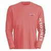 Best Pirce ✔️ Lincoln Outfitters Ladie's Long Sleeve Logo 👕 Shirt, Spiced Coral Dark Heather - LO-LLS708-SCDH - Long Sleeve 👕 Shirts 👩 Women's ❤️