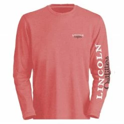 Best Pirce ✔️ Lincoln Outfitters Ladie's Long Sleeve Logo 👕 Shirt, Spiced Coral Dark Heather - LO-LLS708-SCDH - Long Sleeve 👕 Shirts 👩 Women's ❤️