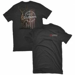 Promo ✔️ Lincoln Outfitters Men's Short Sleeve Whitetail Americana T-Shirt Washed Black - LO-144 - T-Shirts 🛒