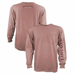 Coupon 🎁 Lincoln Outfitters Men's Heavyweight Long Sleeve Pocket Graphic Tee Brick Dust - LOLSPK-01-BD - Long Sleeve 👕 Shirts ⭐