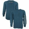Flash Sale 🥰 Lincoln Outfitters Men's Heavyweight Long Sleeve Pocket Graphic Tee Bluesteel Black Heather - LOLSPK-01-BSBH - Long Sleeve 👚 Shirts 😍