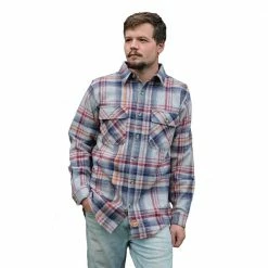 Best deal ⭐ Lincoln Outfitters Men's Brawny Flannel Cloud Heather LOFB-E0400CLD - Long Sleeve 👚 Shirts 🔥