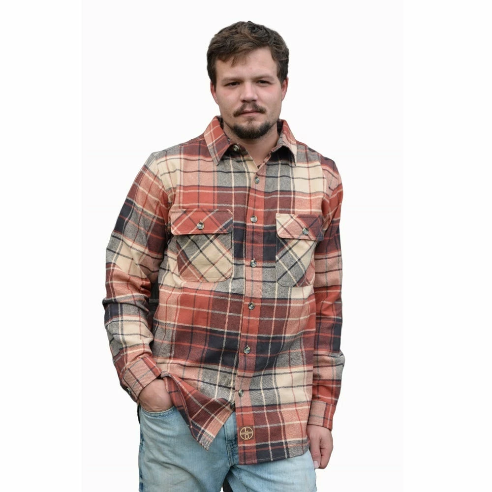 New 💯 Lincoln Outfitters Men's Big and Tall Brawny Flannel Rust Plaid LOFB-A0418BT - Long Sleeve 👕 Shirts 🥰