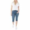 Budget 🤩 Lincoln Outfitters 👩 Women's Denim Pedal Pusher with No-Gap Waistband - SU6952MW - Capris 😉