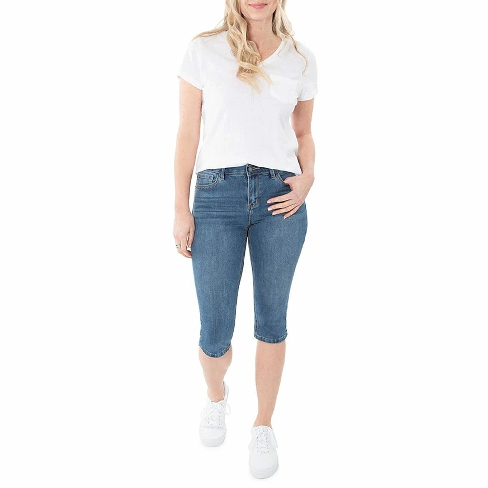 Budget π€© Lincoln Outfitters π© Women's Denim Pedal Pusher with No-Gap Waistband - SU6952MW - Capris π
