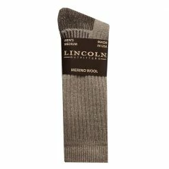 Budget 👍 Lincoln Outfitters Men's Deluxe Merino Wool Sock Brown - L72273-BRN - 🧦 Socks ❤️
