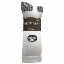 Best deal 👏 Lincoln Outfitters Men's Ultra-Dri Steel Toe Work Sock 2 Pack White - L2/837-W - 🧦 Socks ⭐