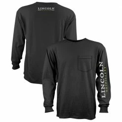 Discount 😀 Lincoln Outfitters Men's Heavyweight Long Sleeve Pocket Graphic Tee Black - LOLSPK-01R - Long Sleeve 👚 Shirts ⭐