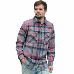 Discount 🛒 Lincoln Outfitters Men's Big and Tall Brawny Flannel Charcoal Heather LOFB-E0400CHRBT - Long Sleeve 👕 Shirts ✨
