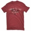 Brand new ⭐ Lincoln Outfitters Men's Short Sleeve Land of the Free T-Shirt Brick Red - LO-151 - T-Shirts 😀