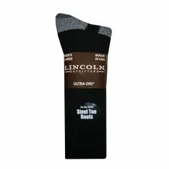 Cheapest 🛒 Lincoln Outfitters Men's Ultra-Dri Steel Toe Work Sock 2 Pack Black - L2/837-BL - 🧦 Socks ⌛