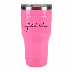 Coupon ✔️ Lincoln Outfitters "Faith" 30 oz. Religious Tumbler, Pink - 89-636-0204 - Tumblers 😀