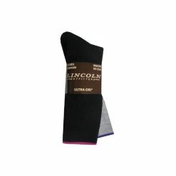 Brand new ⌛ Lincoln Outfitters Ladies Ultra-Dri Everyday Boot Sock 2 Pack - Black and Grey / Size Medium L2/423-B/G-M - 🧦 Socks 👩 Women's 🔥