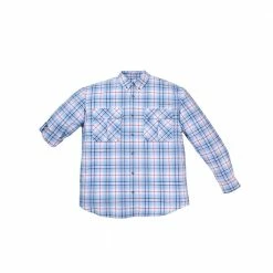 Best Pirce 🧨 Lincoln Outfitters Men's Long Sleeve Plaid 👕 Shirt Blue/Red - G4359-BLURED - Long Sleeve 👕 Shirts 😀