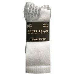 Brand new 🌟 Lincoln Outfitters Men's Cotton Crew Sock 3 Pack White - L3/72302-W - 🧦 Socks 👍
