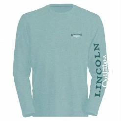 Best Sale 🔔 Lincoln Outfitters Ladie's Long Sleeve Logo 👕 Shirt, Aquifer Light Heather - LO-LLS708-ALB - Long Sleeve 👕 Shirts 👩 Women's ⌛