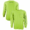 Discount ⌛ Lincoln Outfitters Men's Heavyweight Long Sleeve Pocket Graphic Tee Safety Green - LOLSPK-01SG - Long Sleeve 👕 Shirts 🔔