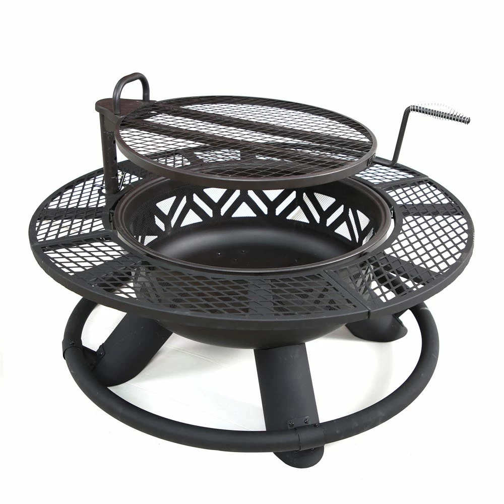 Deals 🤩 Lincoln Outfitters Steel Fire Pit with BBQ Grate - 90-165-0204 - Fire Pits & Heaters 🤩 - Image 4