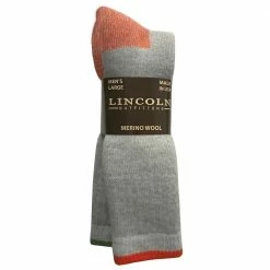Best deal 🥰 Lincoln Outfitters Men's Merino Wool Blend Work Sock 2 Pack Green - L2/699-ORG/GRN - 🧦 Socks 🎉