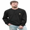 Flash Sale 🤩 Lincoln Outfitters Men's Long Sleeve Bedford Henley Black - BLK-E0379 - Long Sleeve 👚 Shirts 🔔