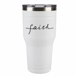 Cheap 🎉 Lincoln Outfitters "Faith" 30 oz. Religious Tumbler, White - 89-644-0204 - Tumblers 🎁
