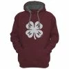 Promo ✔️ Lincoln Outfitters 4-H Filled Clover Men's Long Sleeve Fleece Hoodie - 4HH-03-MAR - Hooded Sweatshirts ⌛