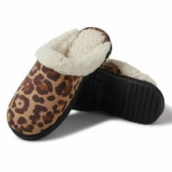Hot Sale 🤩 Lincoln Outfitters 👩 Women's Printed Scuff with Cuff, Leopard - 60984 - 👩 Women's Slippers 💯