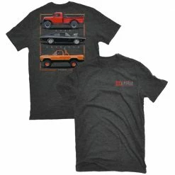Budget 🎁 Lincoln Outfitters Men's Short Sleeve Three Truck Pure American T-Shirt Charcoal Heather - LO-130 - T-Shirts 🔔