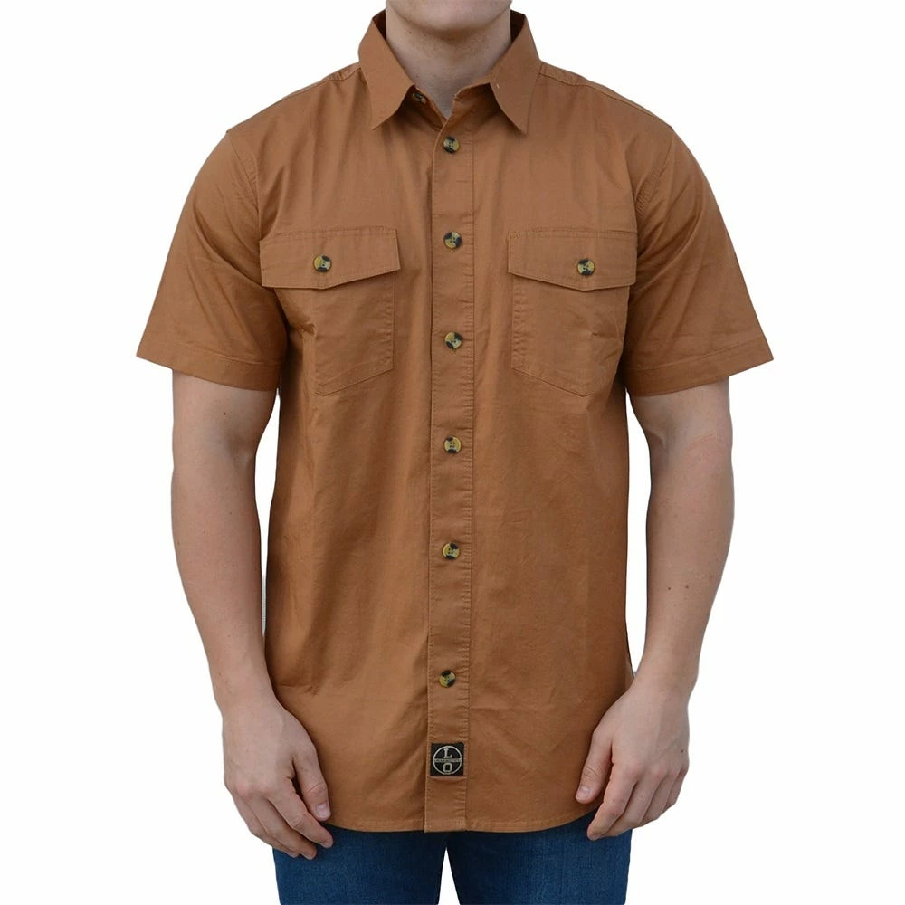 Flash Sale βοΈ Lincoln Outfitters Men's Short Sleeve Flex-Twill Workshirt Brown - LOWS-E0218-242 - T-Shirts π