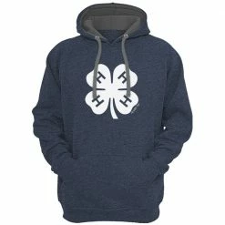 Discount 👏 Lincoln Outfitters 4-H Filled Clover Men's Long Sleeve Fleece Hoodie - 4HH-03-DHR - Hooded Sweatshirts ❤️
