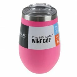 Budget 🎁 Lincoln Outfitters 12 Oz. Wine Cup Pink 87-966-0204 - Water Bottles & Hydration ✨