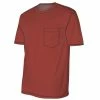 Best Sale ✨ Lincoln Outfitters Men's Heavyweight Relaxed Fit Short Sleeve Pocket Tee Brick Red - LOPK-01R-BRKRD - Pocket T-Shirt 🌟