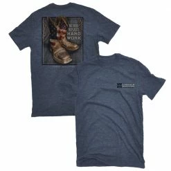 Best Pirce 👏 Lincoln Outfitters Men's Short Sleeve Cowboy 🥾 Boots T-Shirt Denim Heather - LO-132DH - T-Shirts ⭐