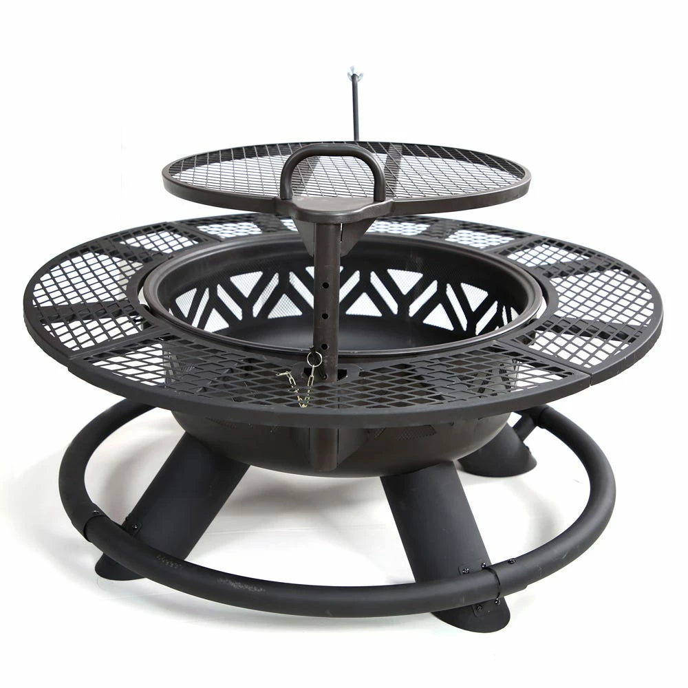 Deals 🤩 Lincoln Outfitters Steel Fire Pit with BBQ Grate - 90-165-0204 - Fire Pits & Heaters 🤩 - Image 3