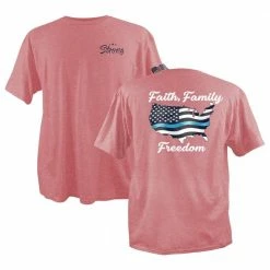 Budget ✔️ Lincoln Outfitters Strong Ladies Faith Family Blue Short Sleeve T-Shirt - SGL-37 - T-Shirts 😀