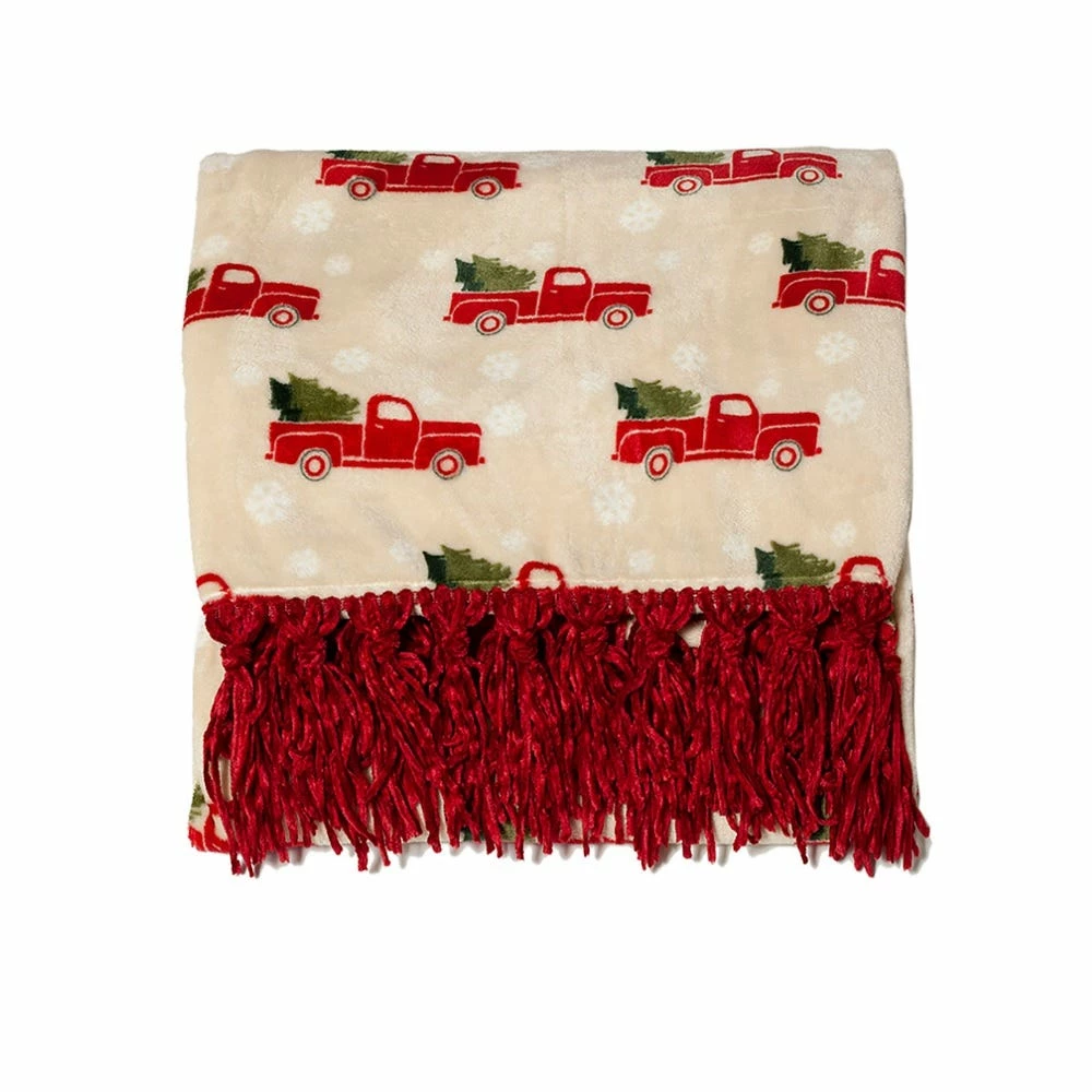 Flash Sale π― Lincoln Outfitters Orange Velvet 50 x 60 Throw with printed truck Patch applique - RK-VELAP-TRK - Blankets & Bedspreads π - Image 2