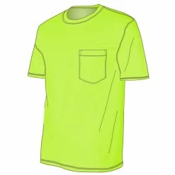 Discount ❤️ Lincoln Outfitters Men's Heavyweight Relaxed Fit Short Sleeve Pocket Tee Safety Green - LOPK-01R-SFG - Pocket T-Shirt 🧨