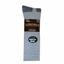 Cheapest 👍 Lincoln Outfitters Men's Ultra-Dri Steel Toe Work Sock 2 Pack Grey - L2/837-G - 🧦 Socks 🤩