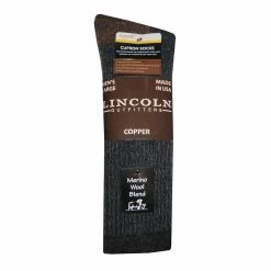 Best Pirce 💯 Lincoln Outfitters Men's Cupron Copper Merino Wool Blend Sock Grey - L72304-G - 🧦 Socks ✨