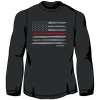 Wholesale 💯 LO Youth Boy's Red Stripe Flag Long Sleeve T-Shirt Black - LOYMM-08 - T-Shirts 💯