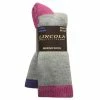 Cheap 🥰 Lincoln Outfitters 👩 Women's Merino Wool Blend Boot Sock 2 Pack Grey - L2/704-FU-PU - 🧦 Socks ❤️