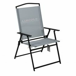Outlet ⭐ Lincoln Outfitters XL Sling Folding Chair, Gray - 89-271-0204 - Camp Furniture 👏