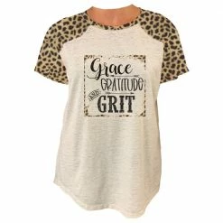 Top 10 👏 Lincoln Outfitters Ladies Short Sleeve Leopard Print Western Raglan Fashion T-Shirt - LO-LF18 - T-Shirts 😀