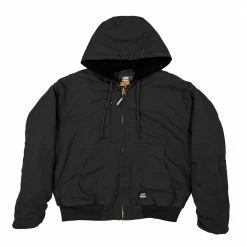 Brand new 🔔 Lincoln Outfitters Men's Flex Washed Duck Sherpa Lined Hooded Jacket Black - RLHJ317BK - Jackets 🧨