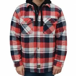 Discount 🤩 Lincoln Outfitters Men's Hooded 👚 Shirt Jacket Baked Apple - LOHJ-A0417B - Jackets 💯