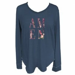 Outlet 🛒 Lincoln Outfitters Ladies Long Sleeve Fashion T-Shirt China Blue - LO-LFLS-09 - T-Shirts ⌛